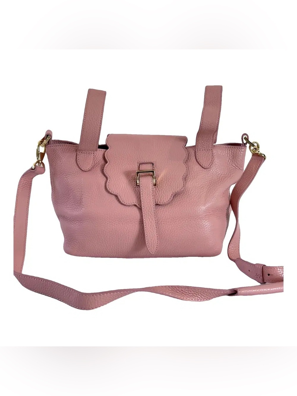 Italian Leather Pink Crossbody Bag